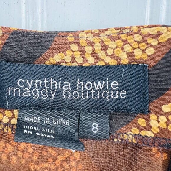 Cynthia Howie Maggy Boutique Womens Silk Zebra Print Top & Skirt Set Size 8 - Picture 6 of 9